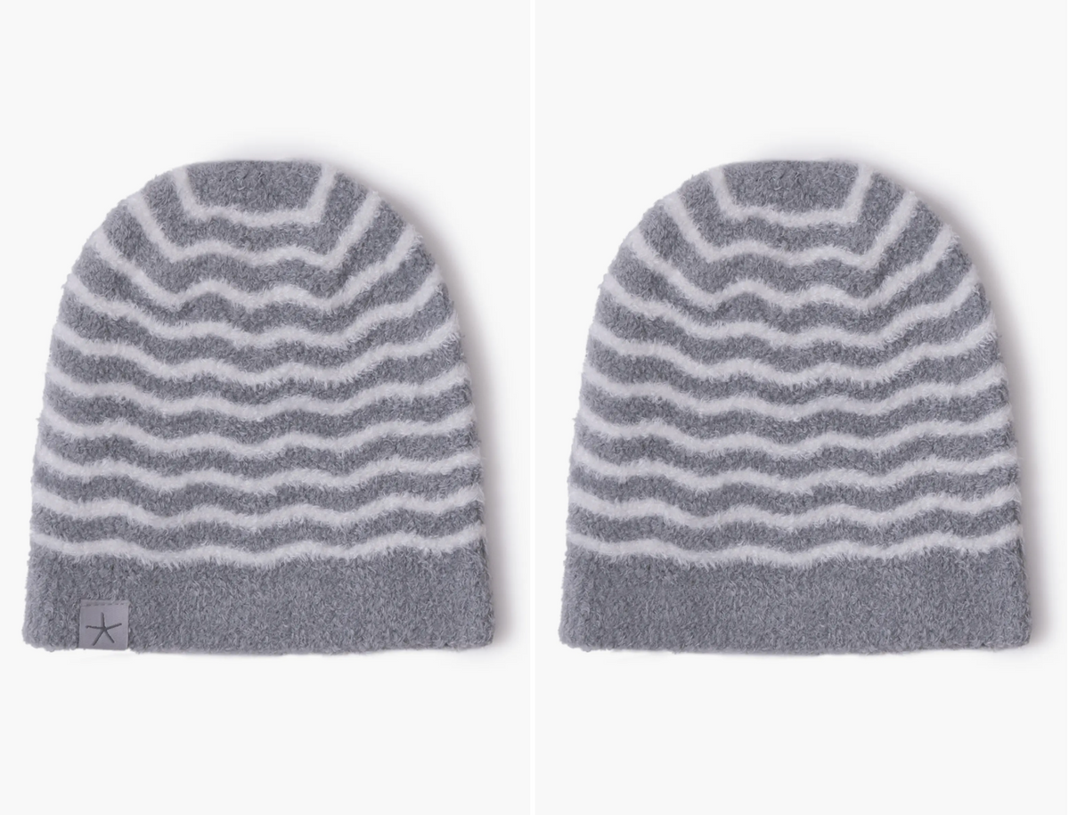 Barefoot Dreams Gray Knit Hat CozyChic® Grid Beanie | Barefoot Dreams® main image 2