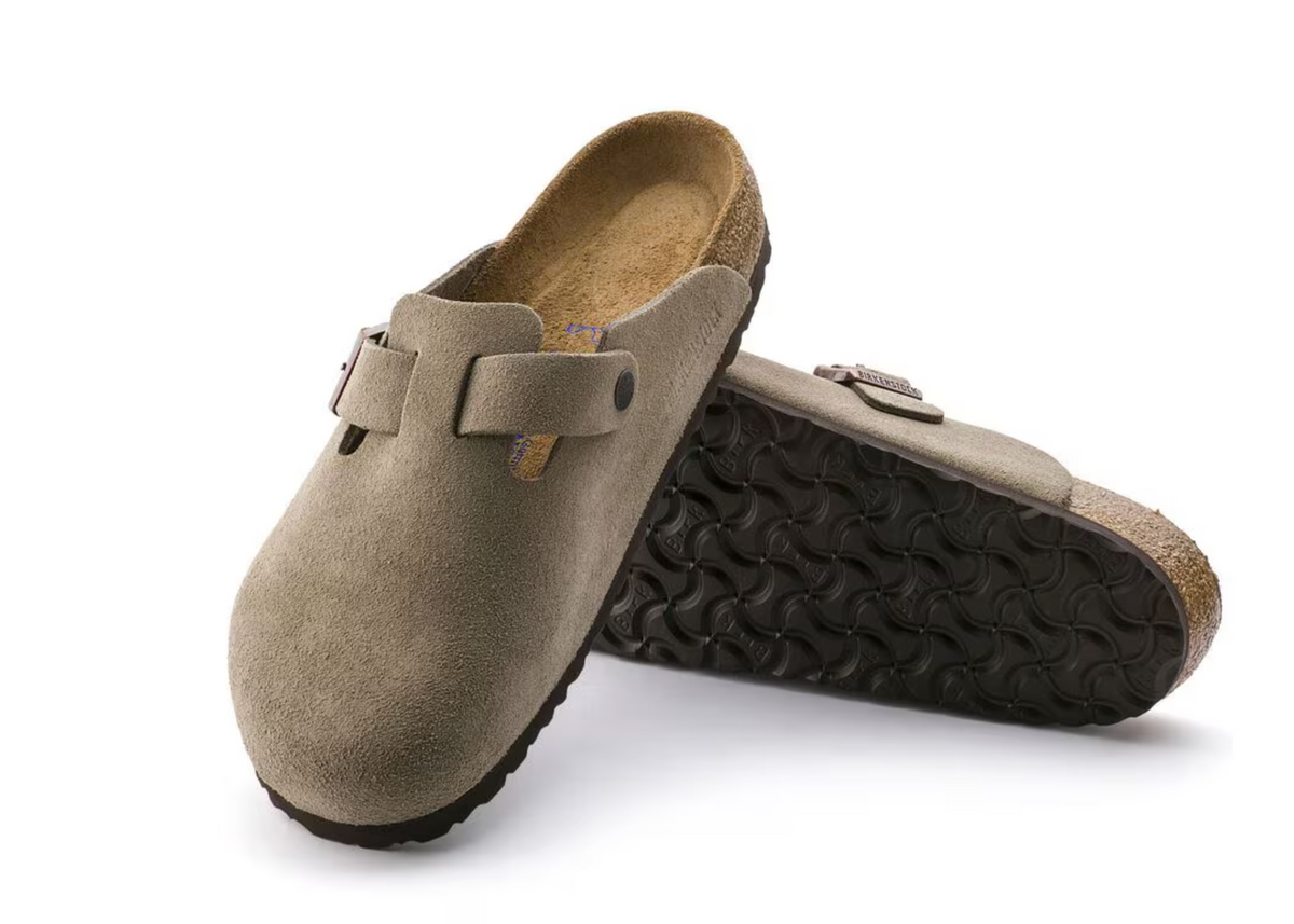 Birkenstock Boston SFB N | Taupe Suede – The Vault Clothing Co.