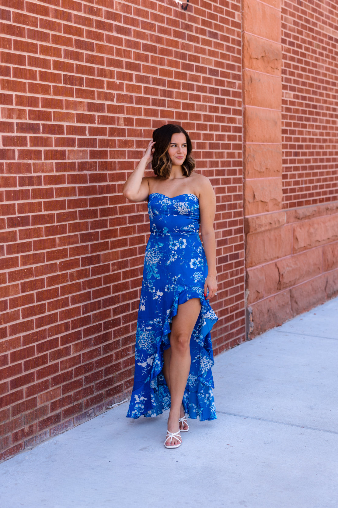 maxi dresses for home Kasey Strapless Floral Maxi Dress