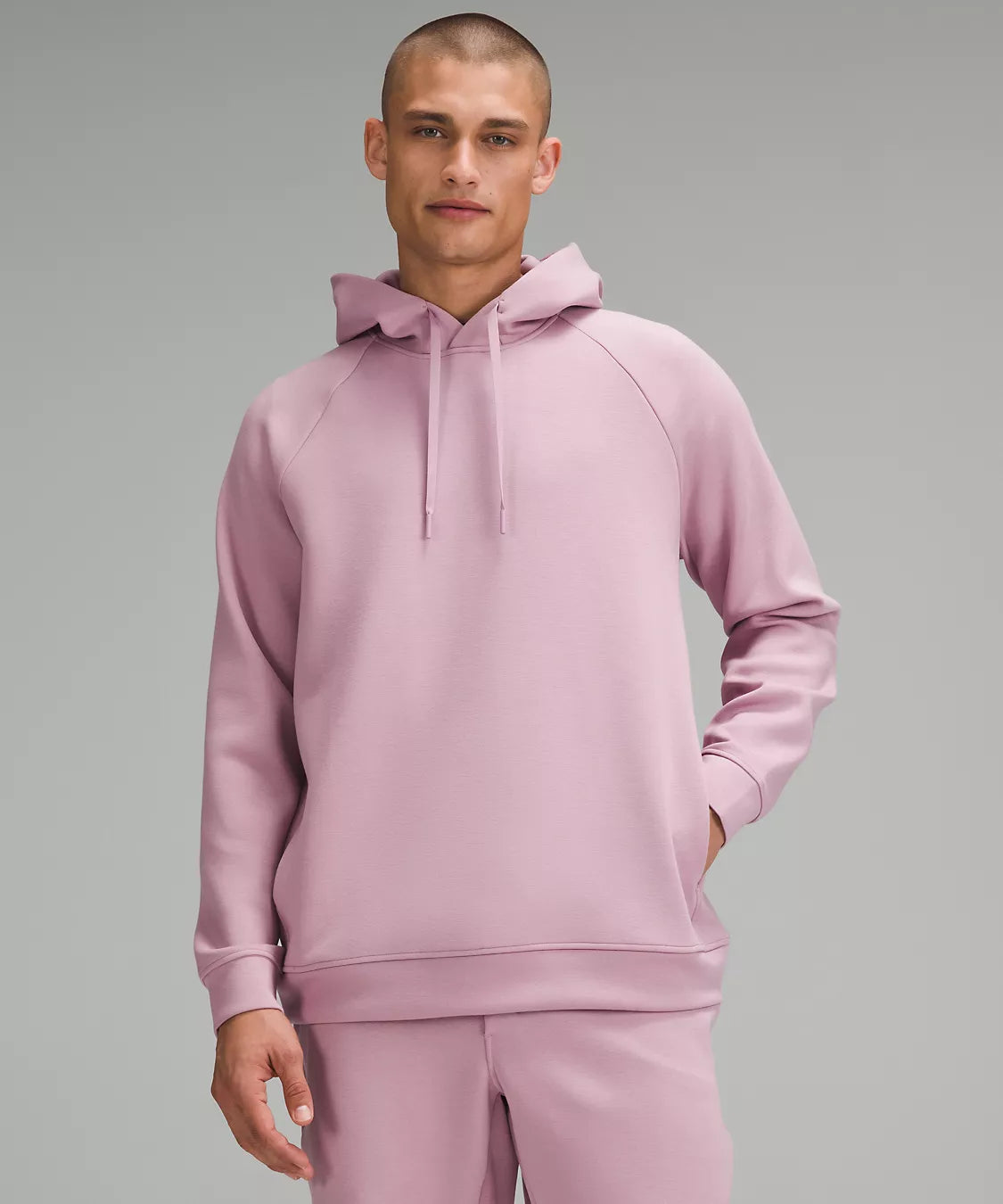 Men s Smooth Spacer Pullover Hoodie Rose Blush