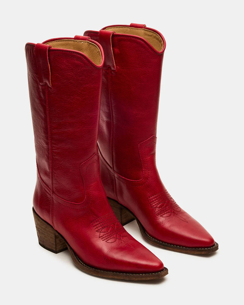 Steve Madden Albany Boot | Red – The Vault Clothing Co display picture 1