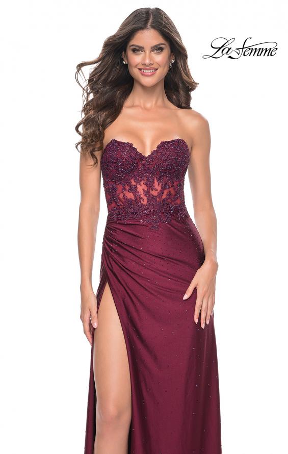 green emerald velvet dress Berry Purple Metallic Floral Jacquard Mini Dress - Event Dresses main image 1