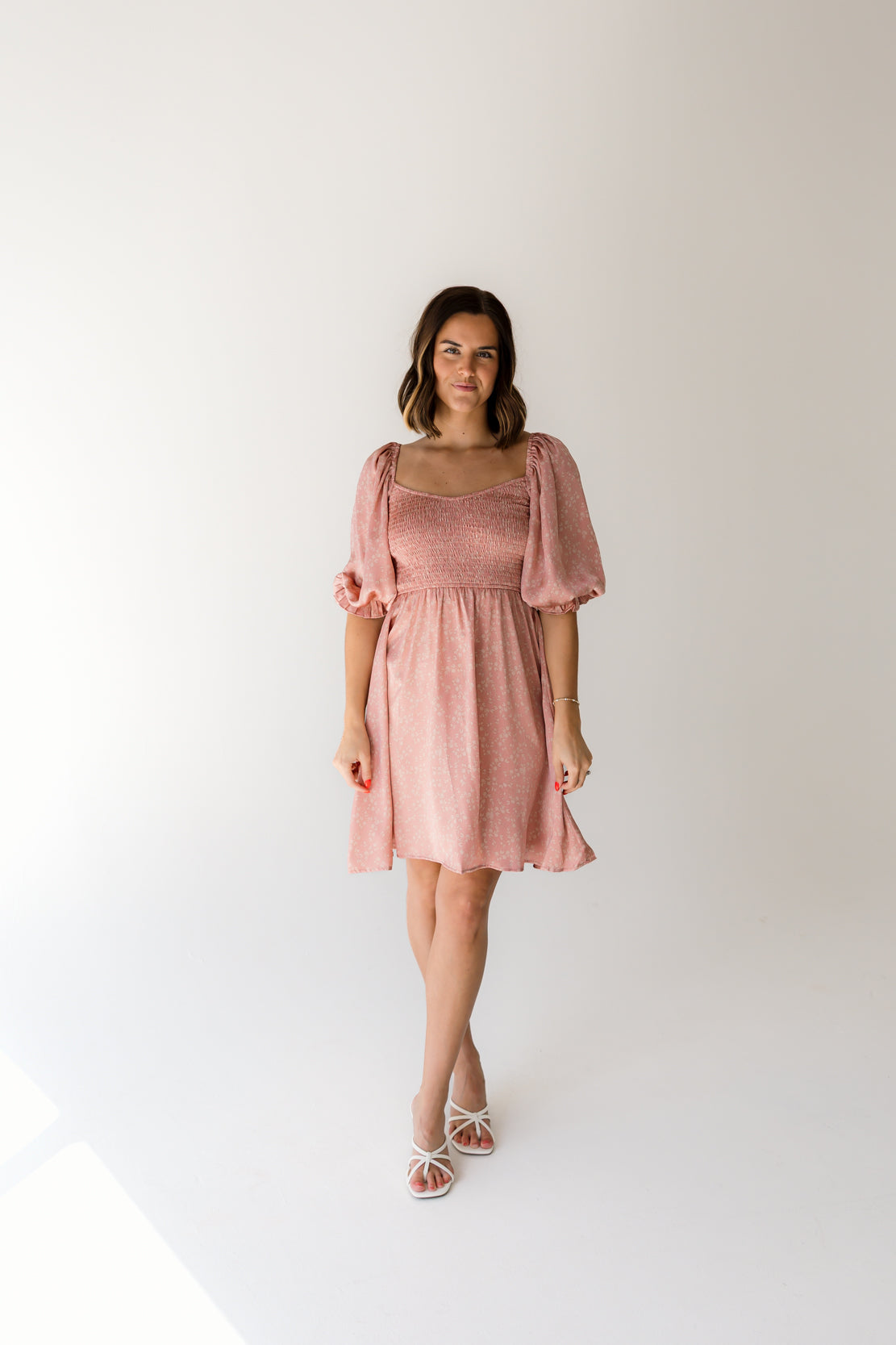Zuri Floral Babydoll Dress | Dusty Mauve L / Pink