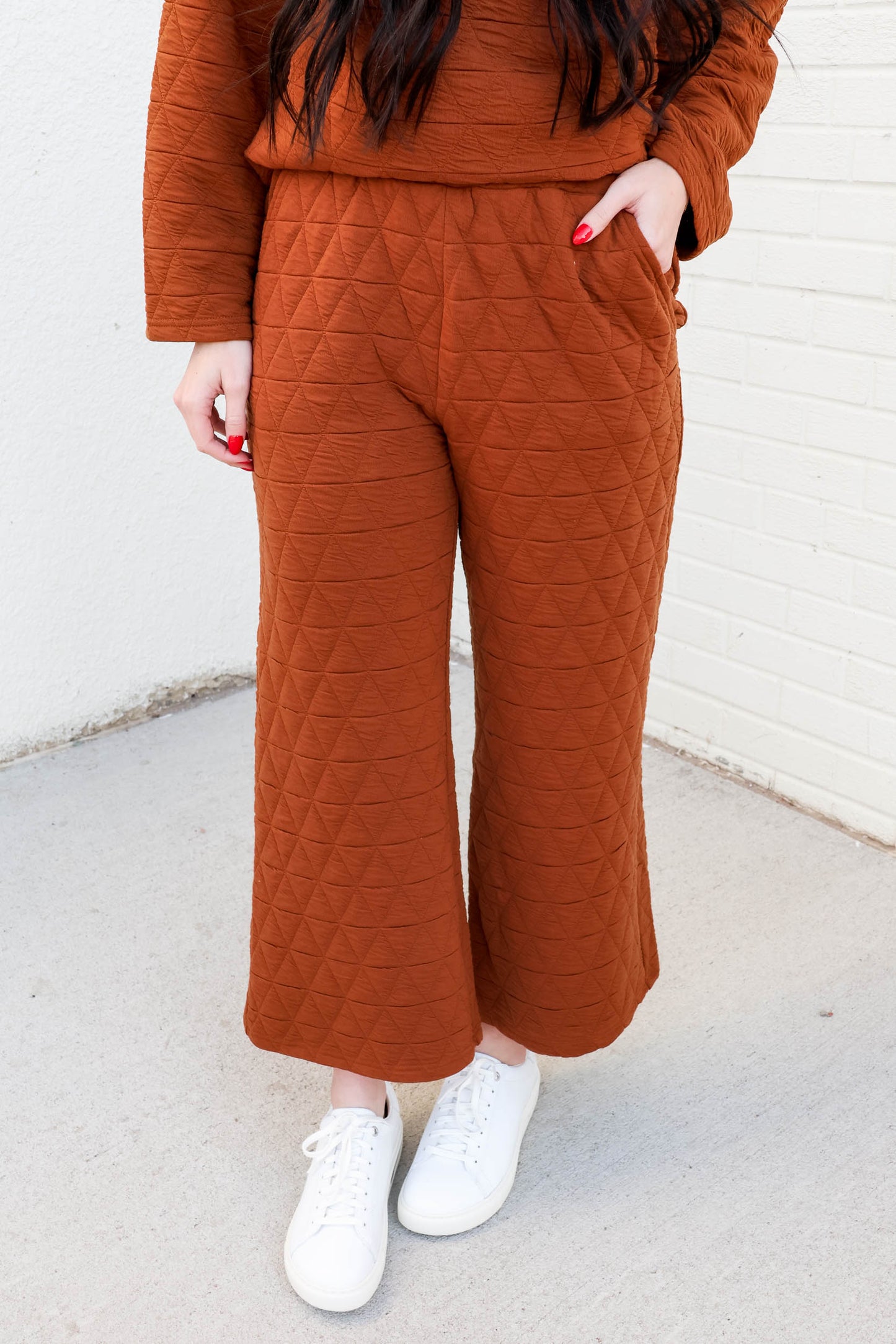 Jada Quilted Pants & Top Set | Rust