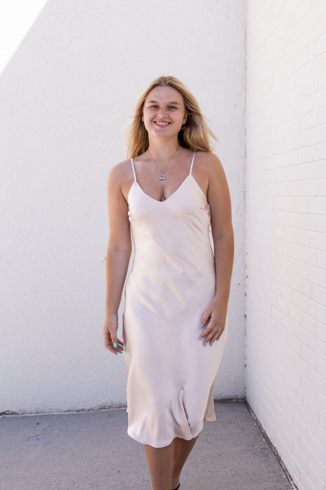 Andri Satin Midi Slip Dress | Pearl | The Vault Clothing Co – The Vault  Clothing Co.