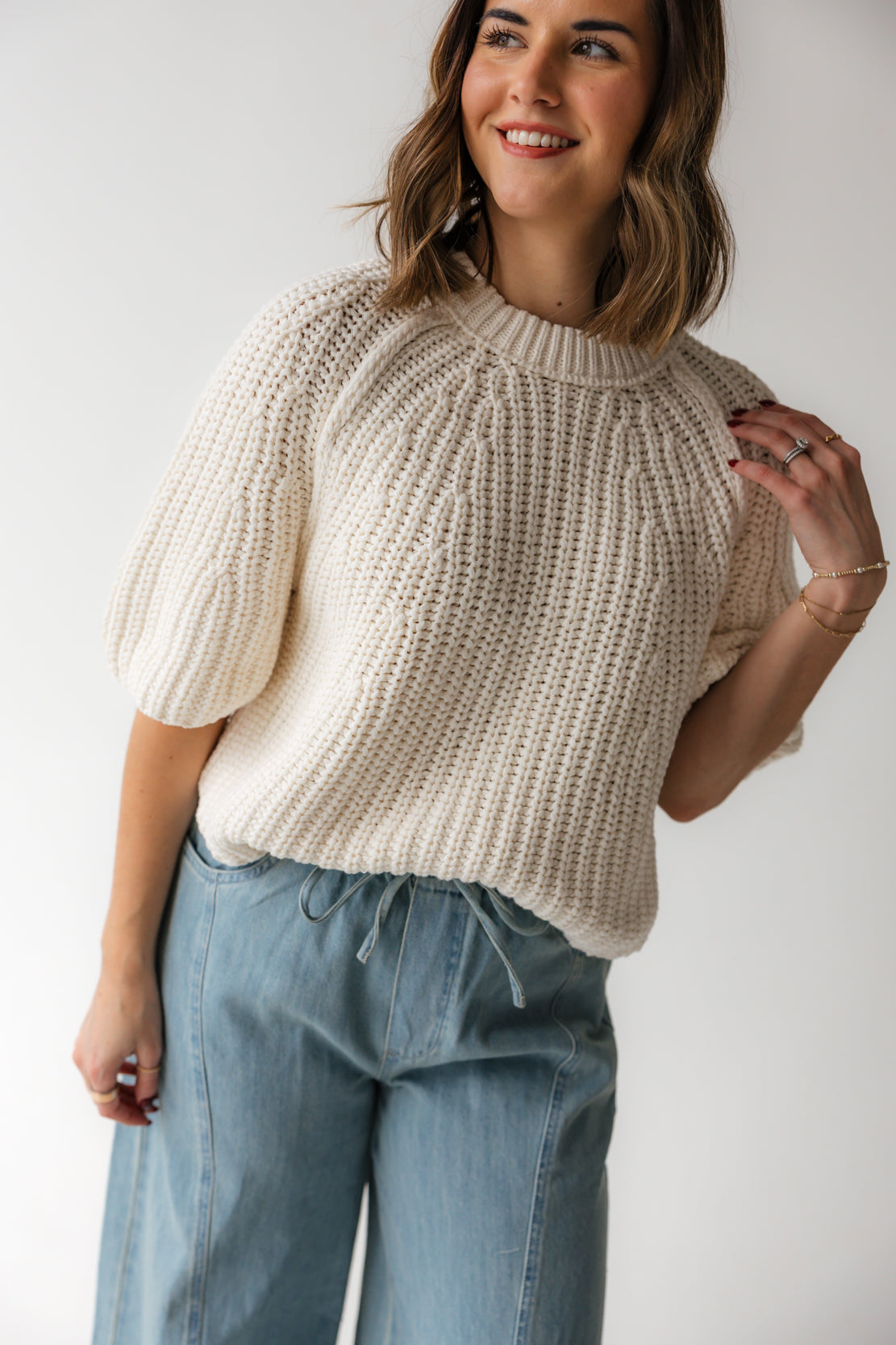 Amy Sweater Tee | Ivory – The Vault Clothing Co.