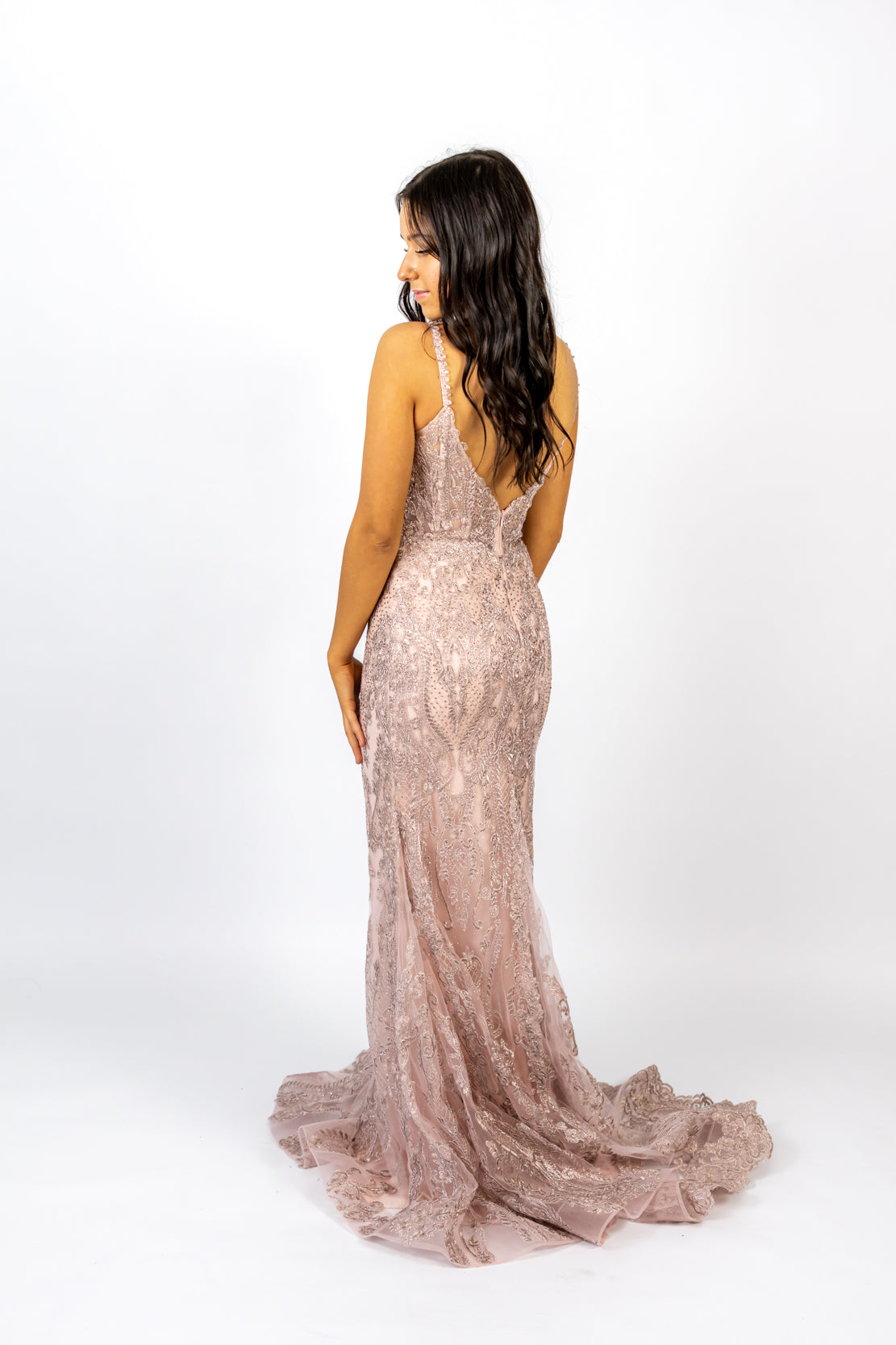 open lace back dress Nox Anabel C1420 Prom Dress - Light Blue Ombre main image 0