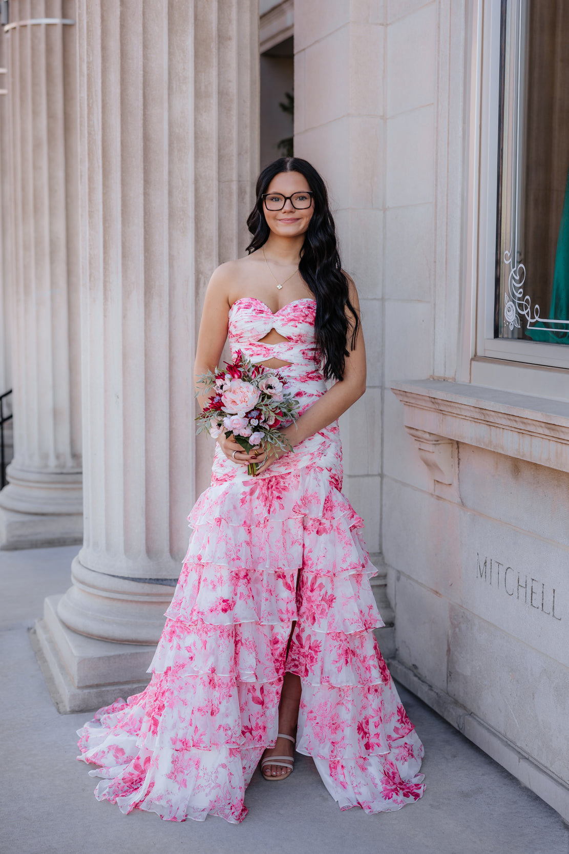 ivory and pink dress Prom Dress 89297