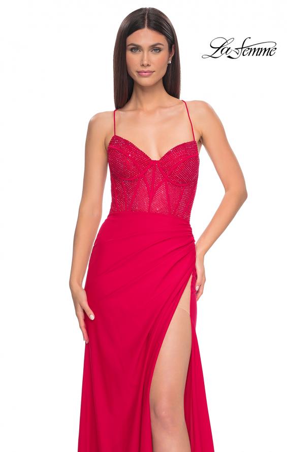 open lace back dress La Femme Dress 32802