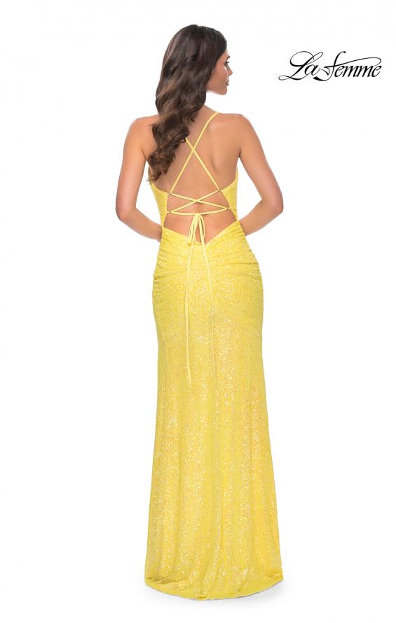 sachin and babi light blue dress Sexy Halter Light Yellow Backless Side Slit Mermaid Long Evening Prom –  AlineBridal main image 0