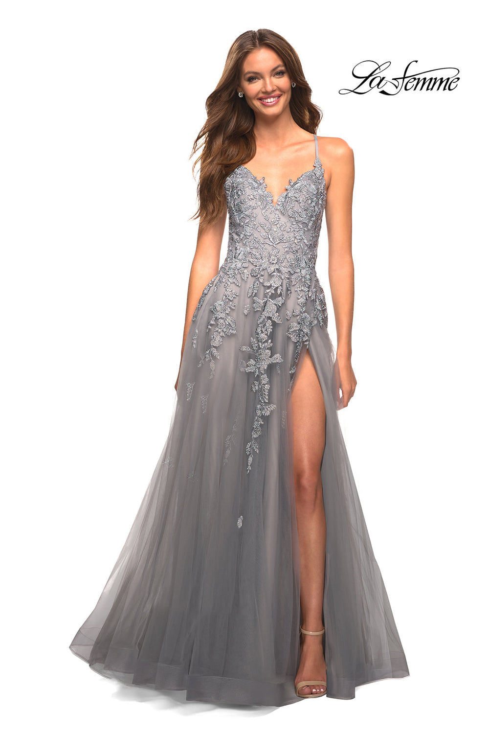 La Femme 30591 Dress | La Femme Dresses | Formal Approach 2 / Platinum La Femme 30591 Dress | La Femme Dresses | Formal Approach 2 / Platinum