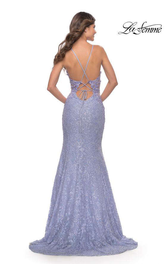 periwinkle sequin prom dress La Femme Dress 32349