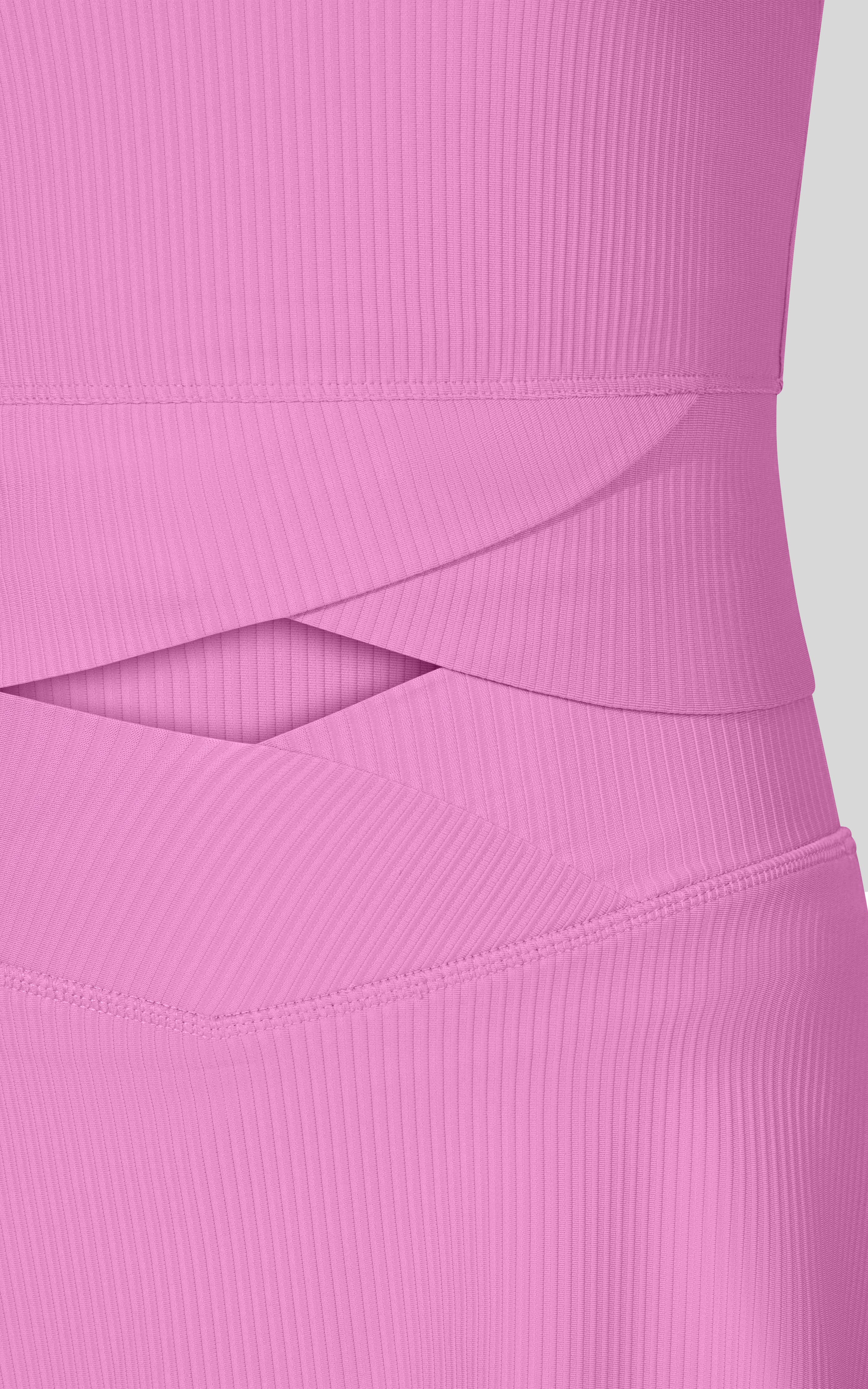 Little Girl Rib Marie Crossover Top and Skort Set | Pink Bloom