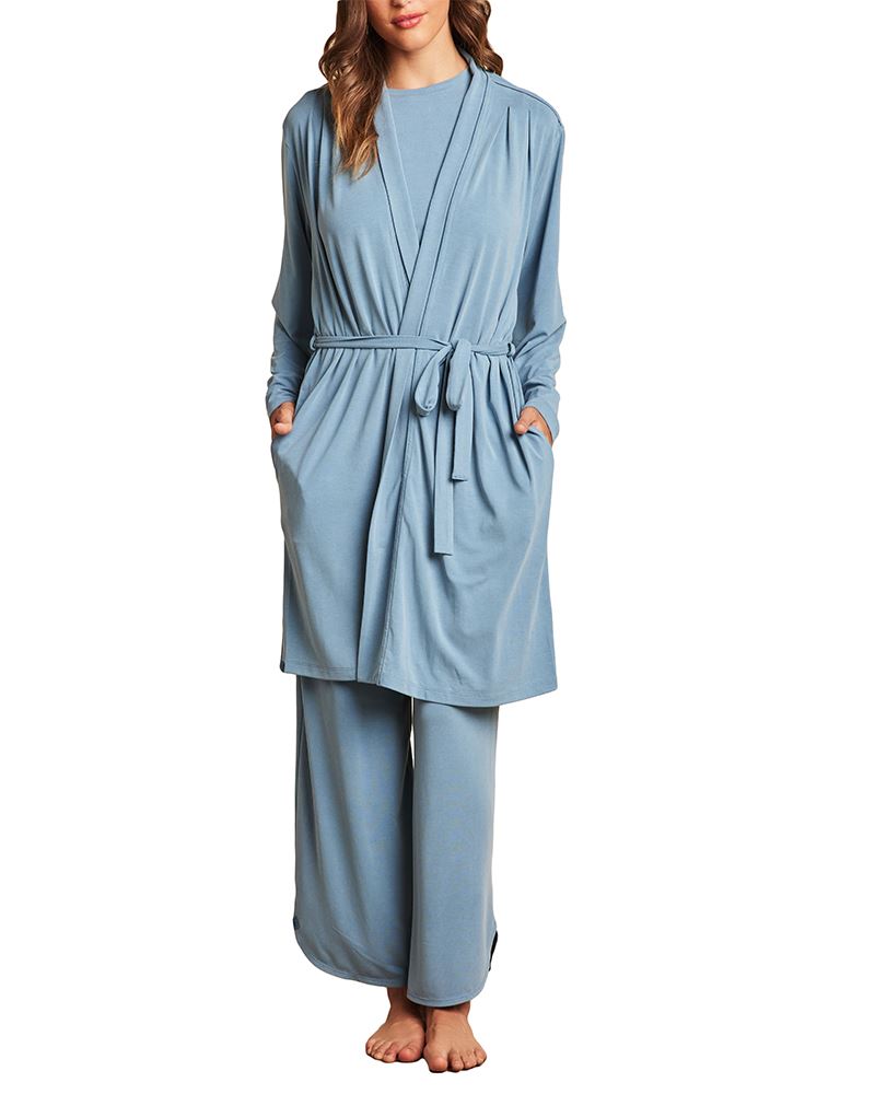 Barefoot Dreams Sand Washed Jersey Midi Robe | Seashore