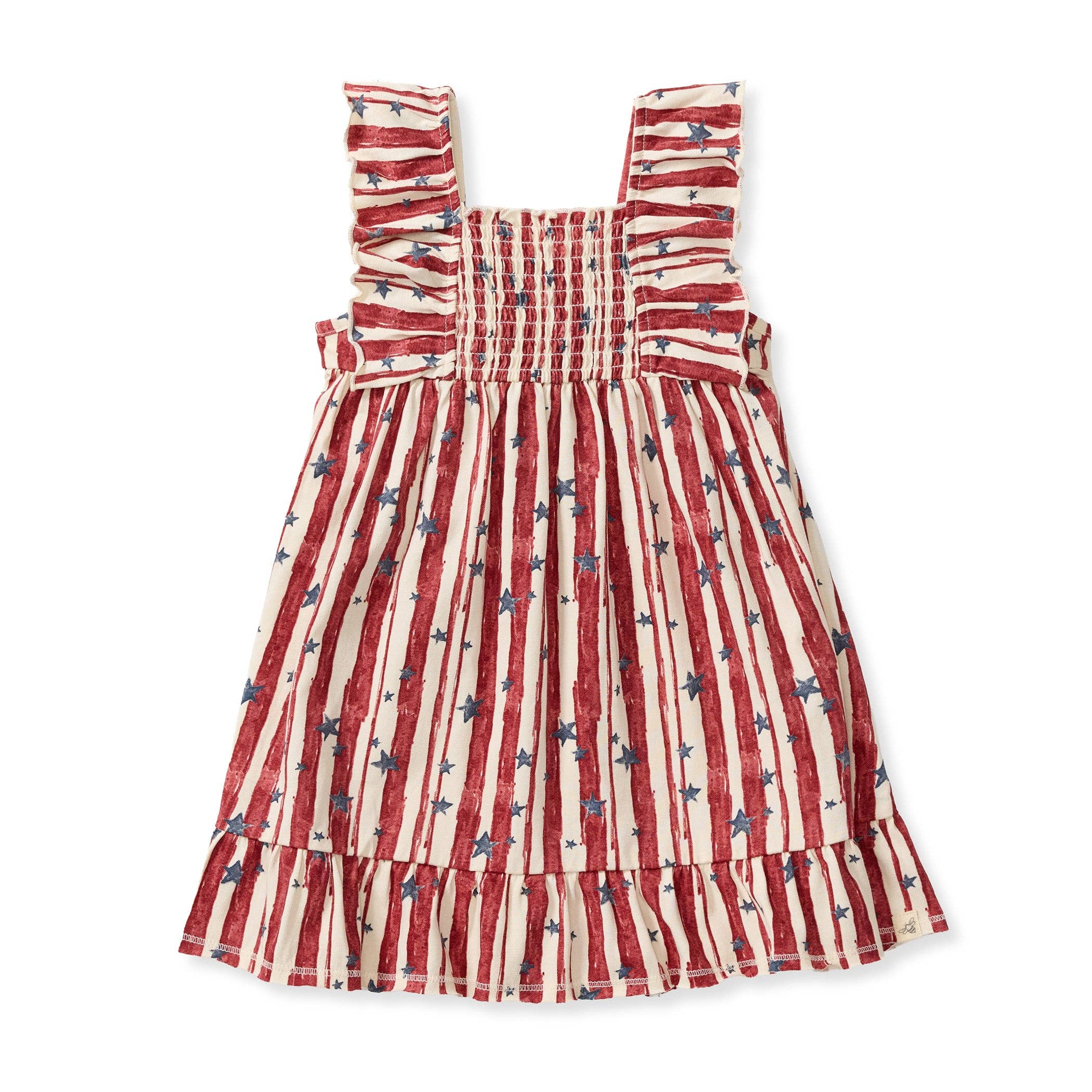 Stars & Stripes Organic Cotton Dress | Red