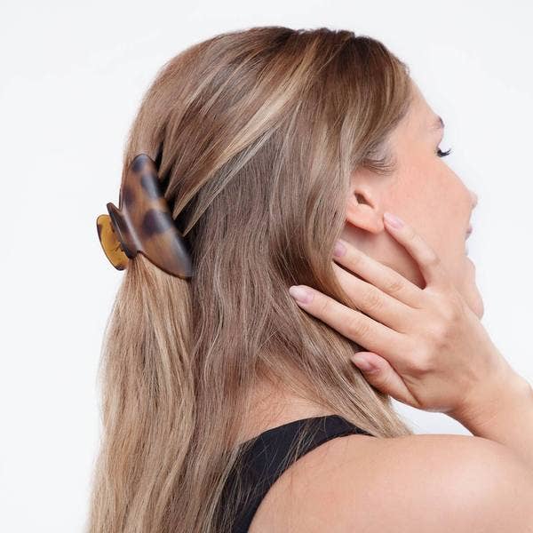 Recycled Plastic Medium Claw Clips 2pc | Black & Tort