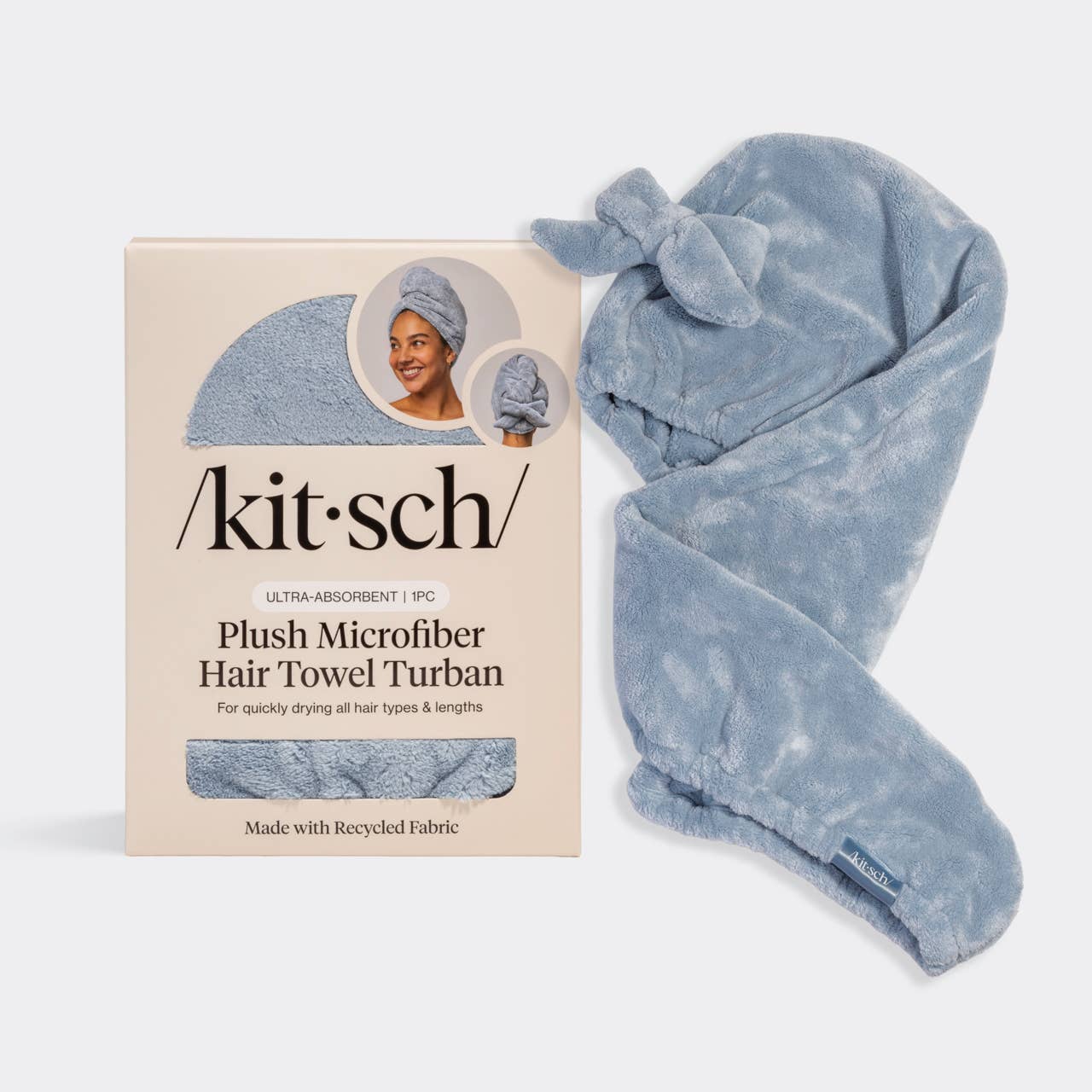 Plush Microfiber Hair Towel | Coastal Blue