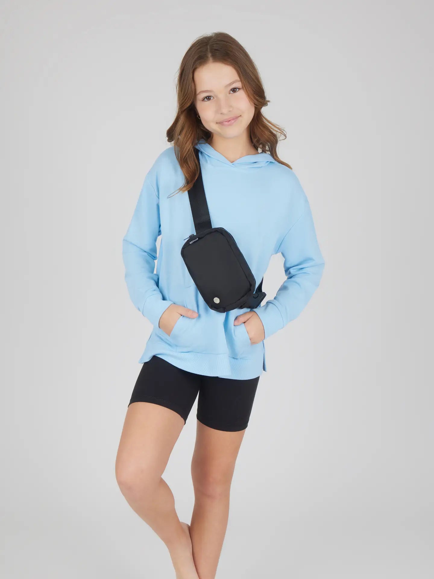 Girls Hoodie, Bike Short & Belt Bag Set | Dutch Canal/Black