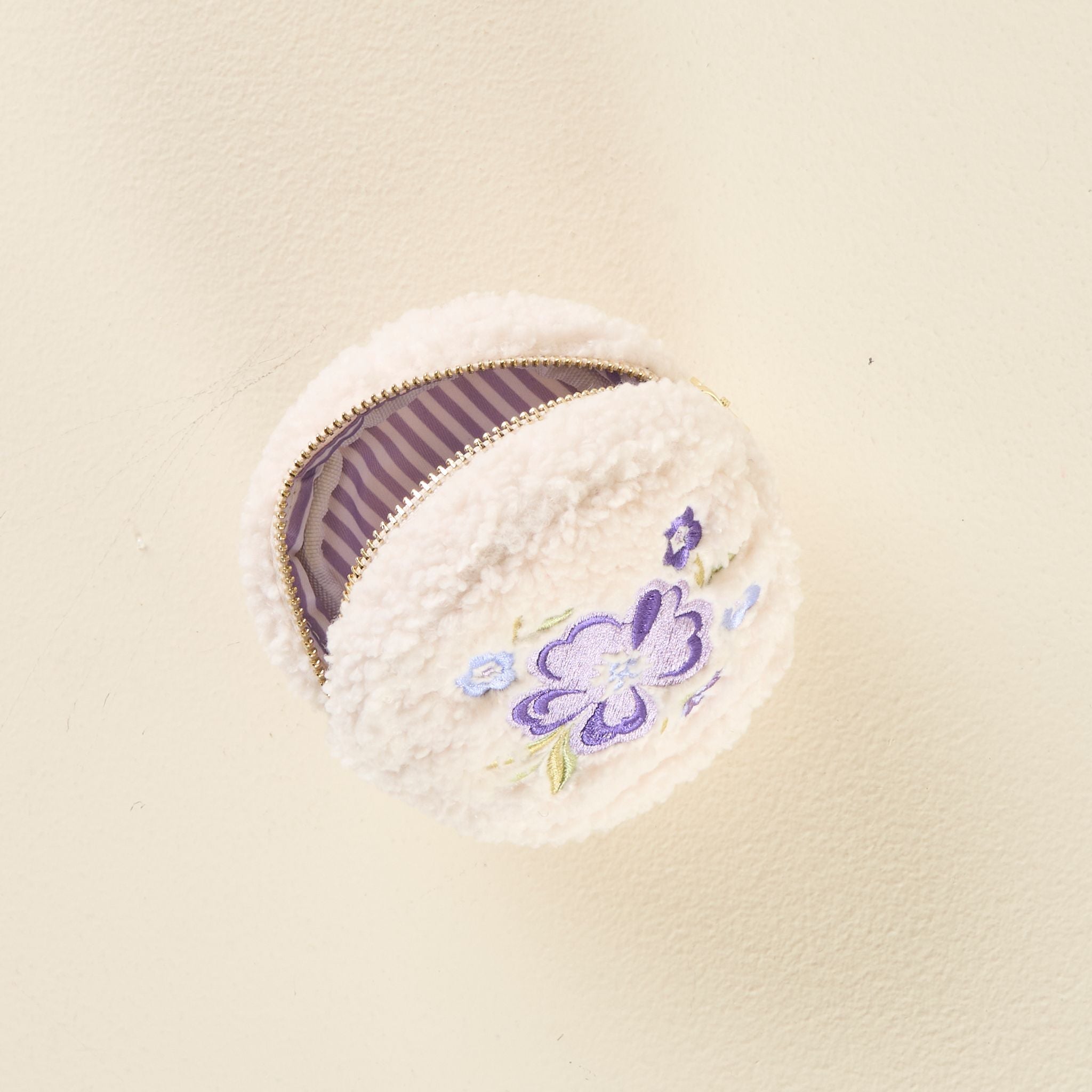 Teddy Pouch Circle | Dainty Floral Purple