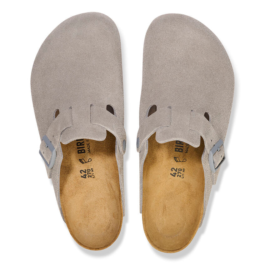 Birkenstock Boston Suede N | Stone Coin