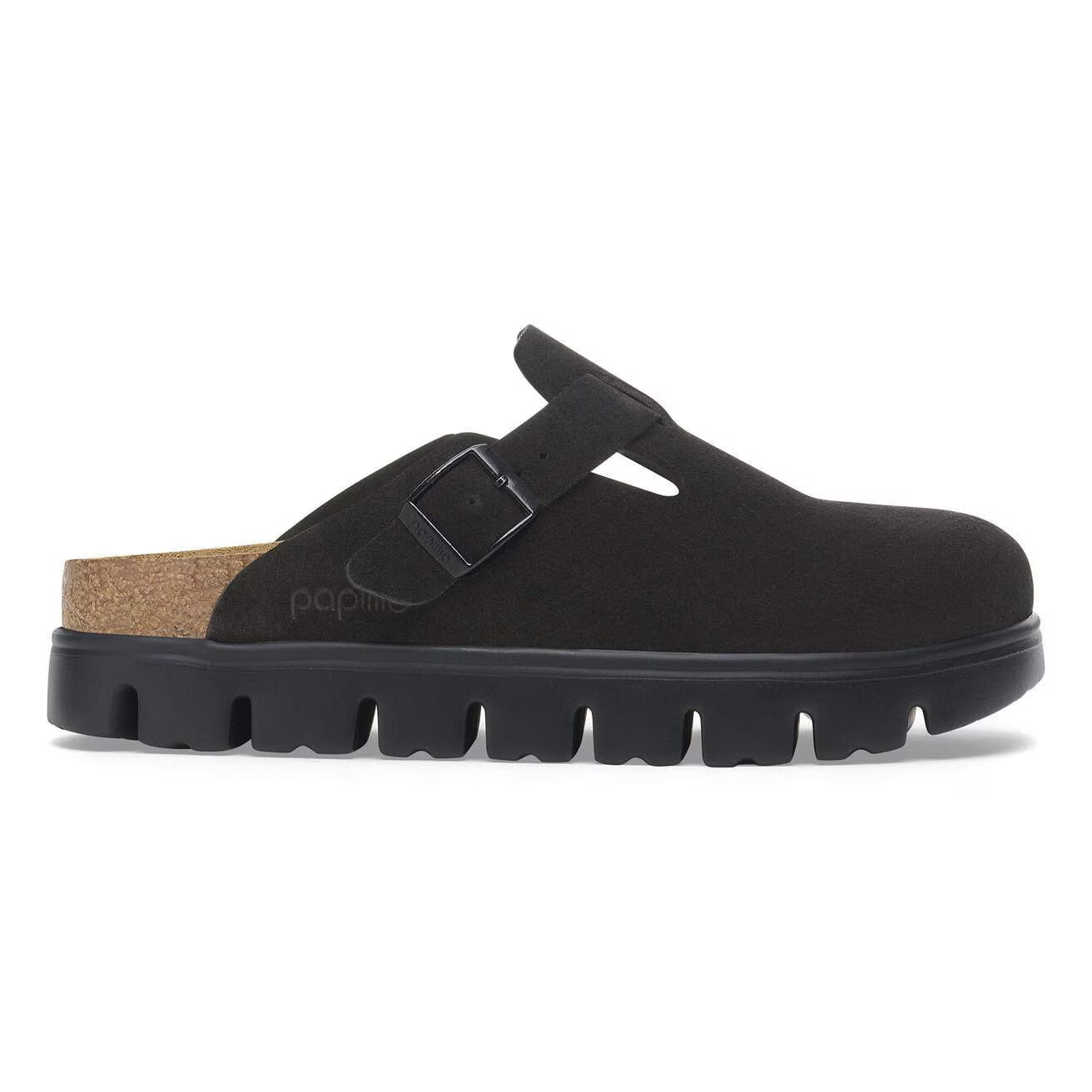 1028317 Birkenstock Boston Chunky | Black Suede