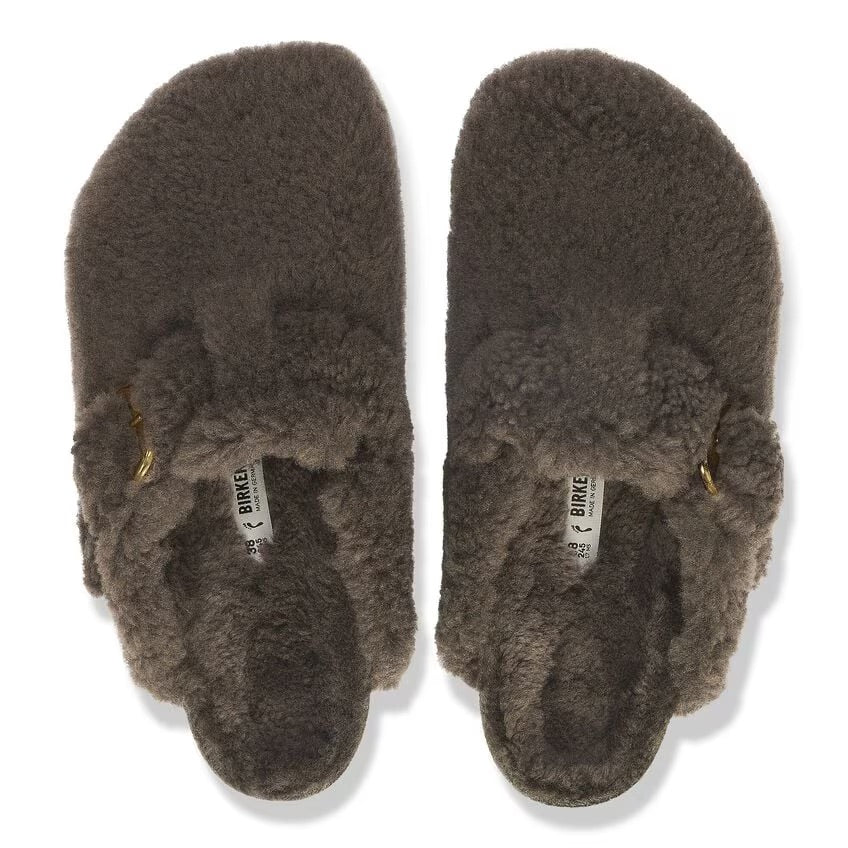 Birkenstock Boston Big Buckle Shearling N | Teddy Gray