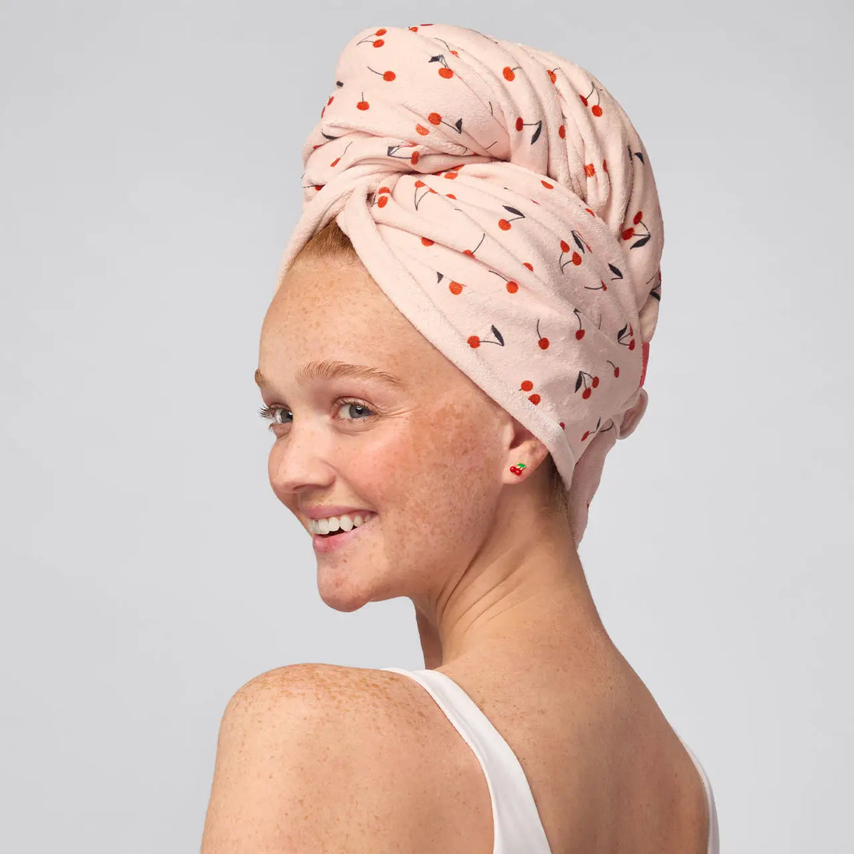 Kitsch XL Hair Towel Wrap | Cherry Print