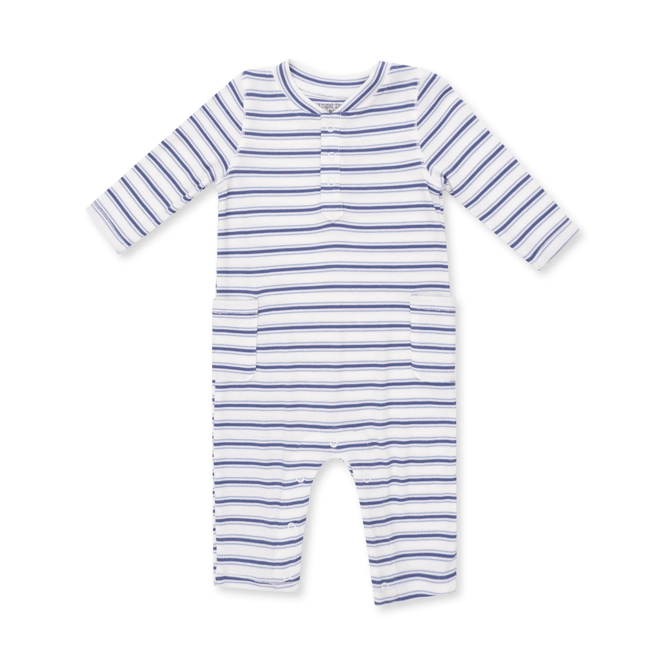 Angel Dear Uni Romper | Vintage Stripe Blue