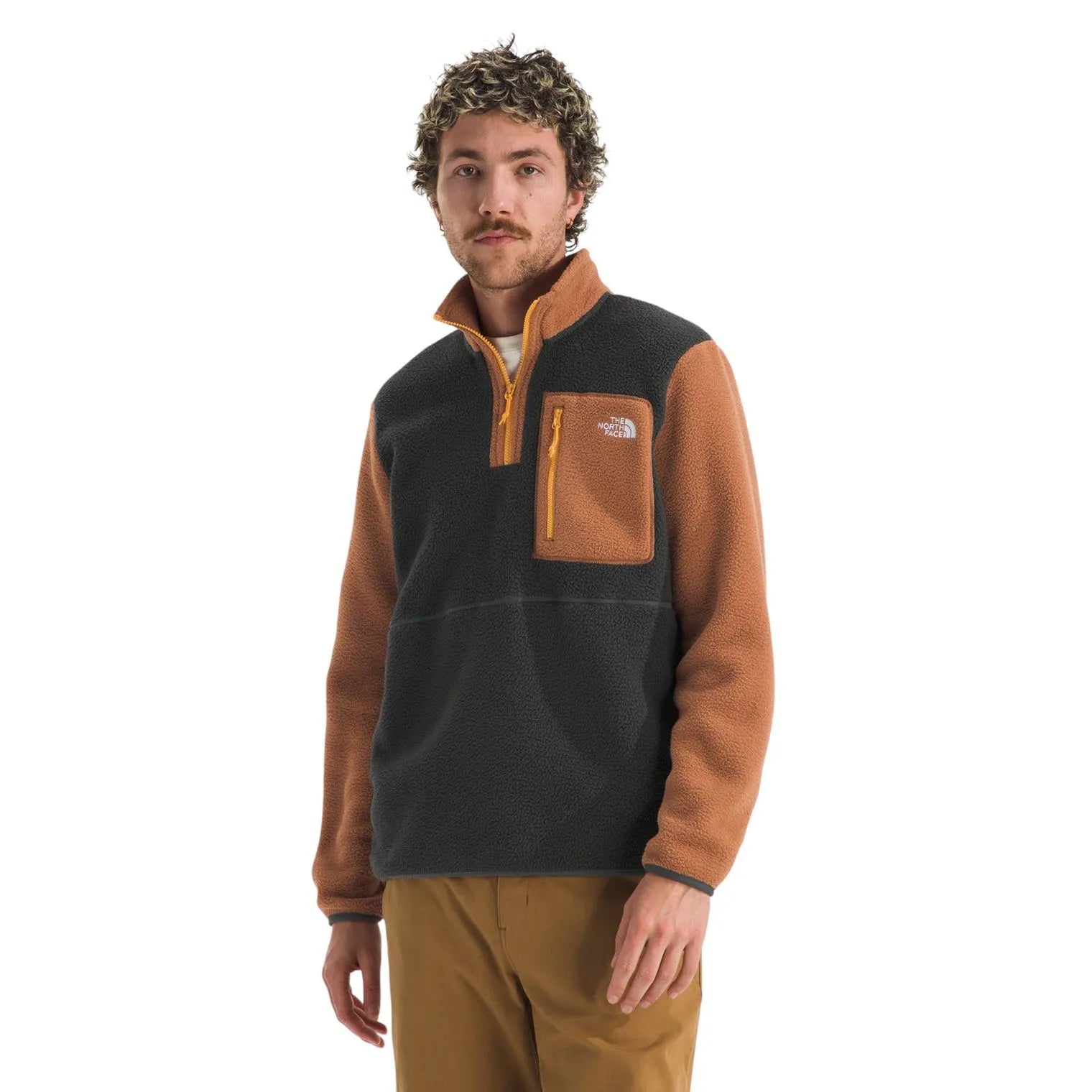 Men's Yumiori 1/4 Zip | Asphalt Grey/Burnt Umber/Summit Gold