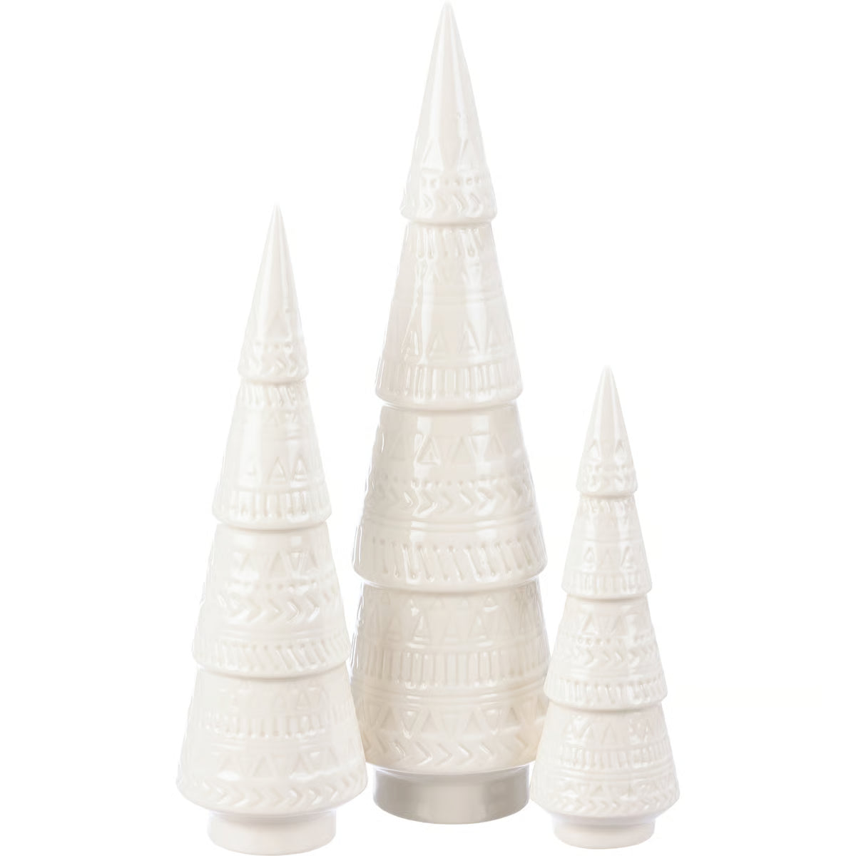 112673 White Ceramic Christmas Tree Set