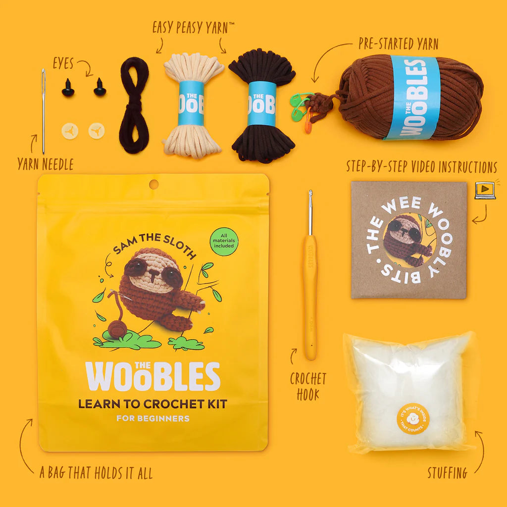 The Woobles Crochet Kit | Sam the Sloth