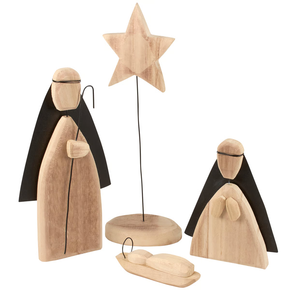 120104 Carved Holy Family Sitter Set