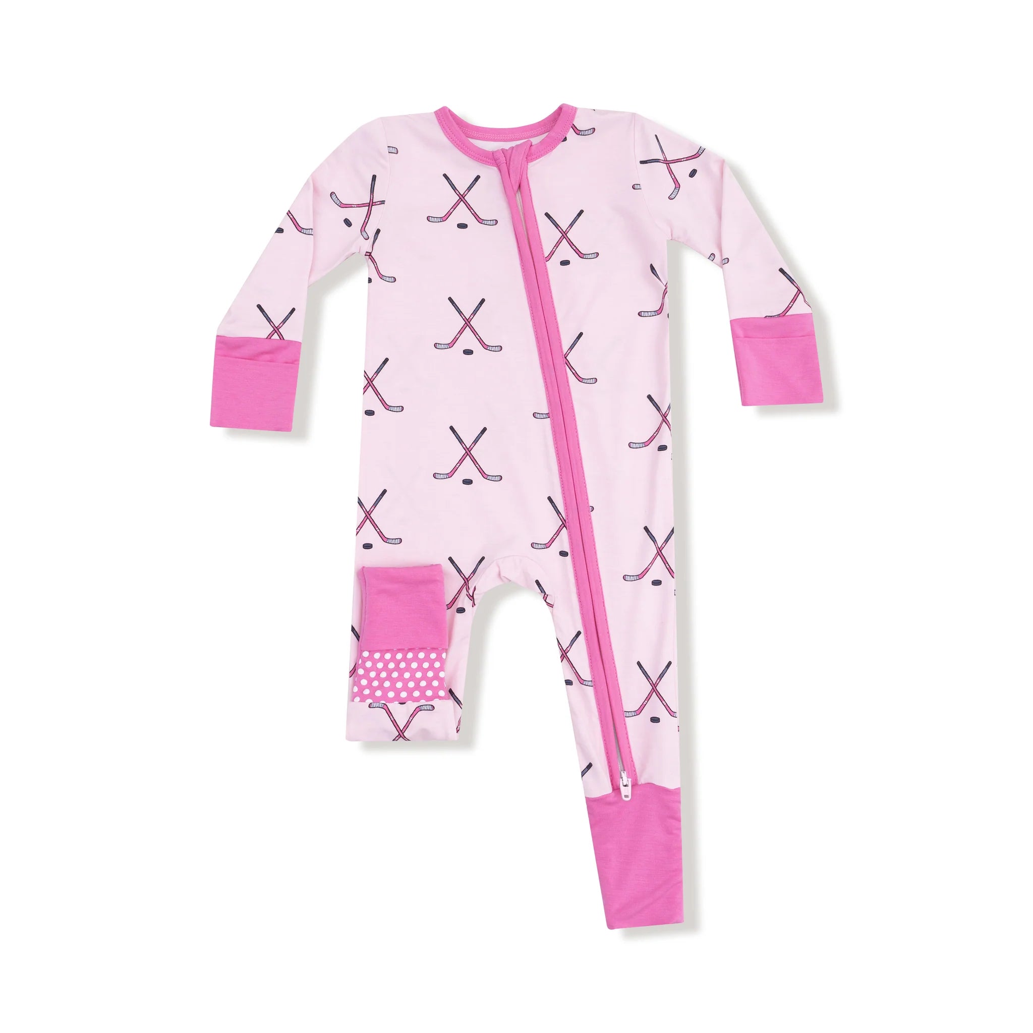 Angel Dear 2 Way Zipper Romper | Hockey Pink