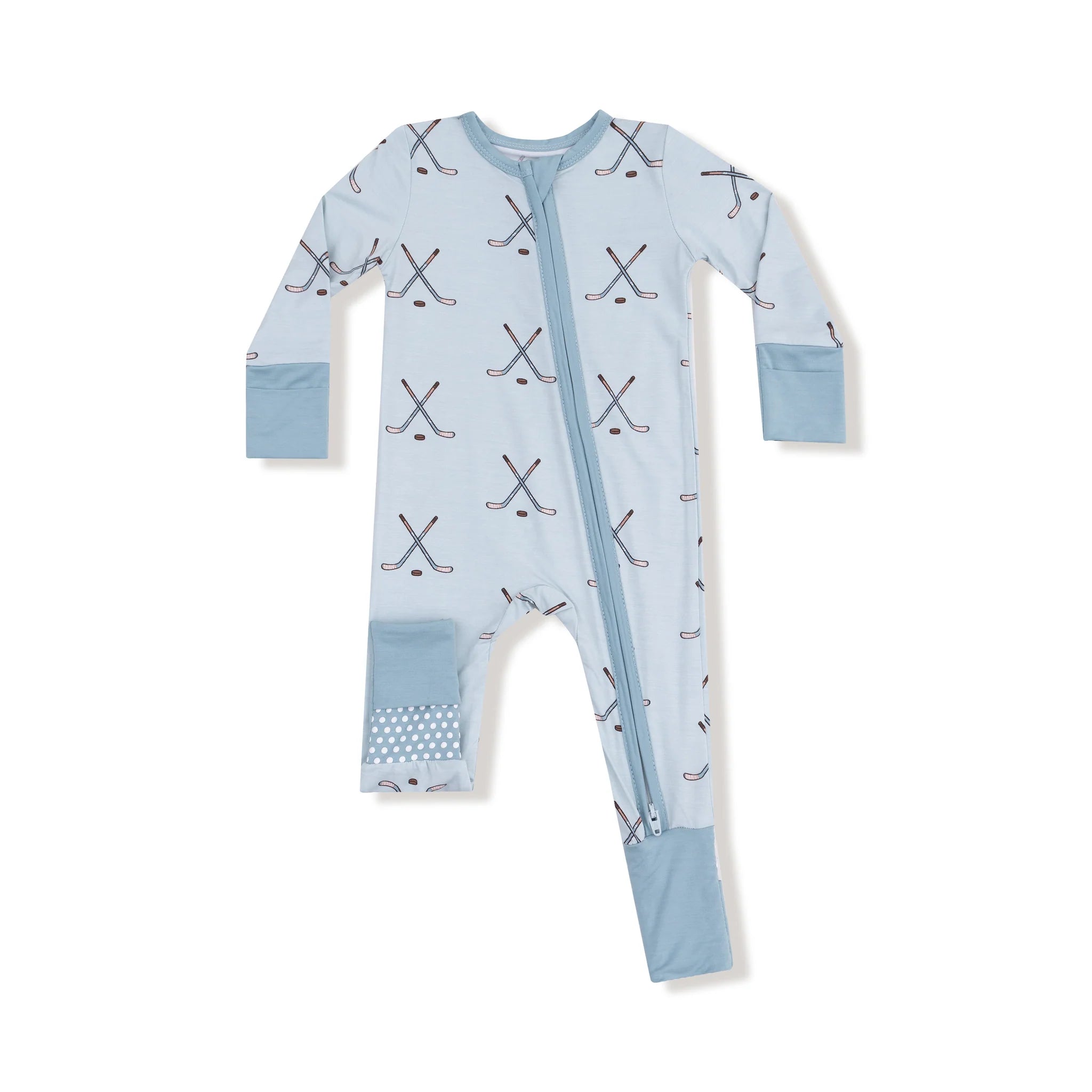 Angel Dear 2 Way Zipper Romper | Hockey Stone Blue