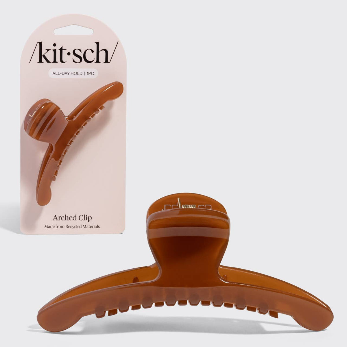 Recycled Plastic Large Arched Clip | Mocha