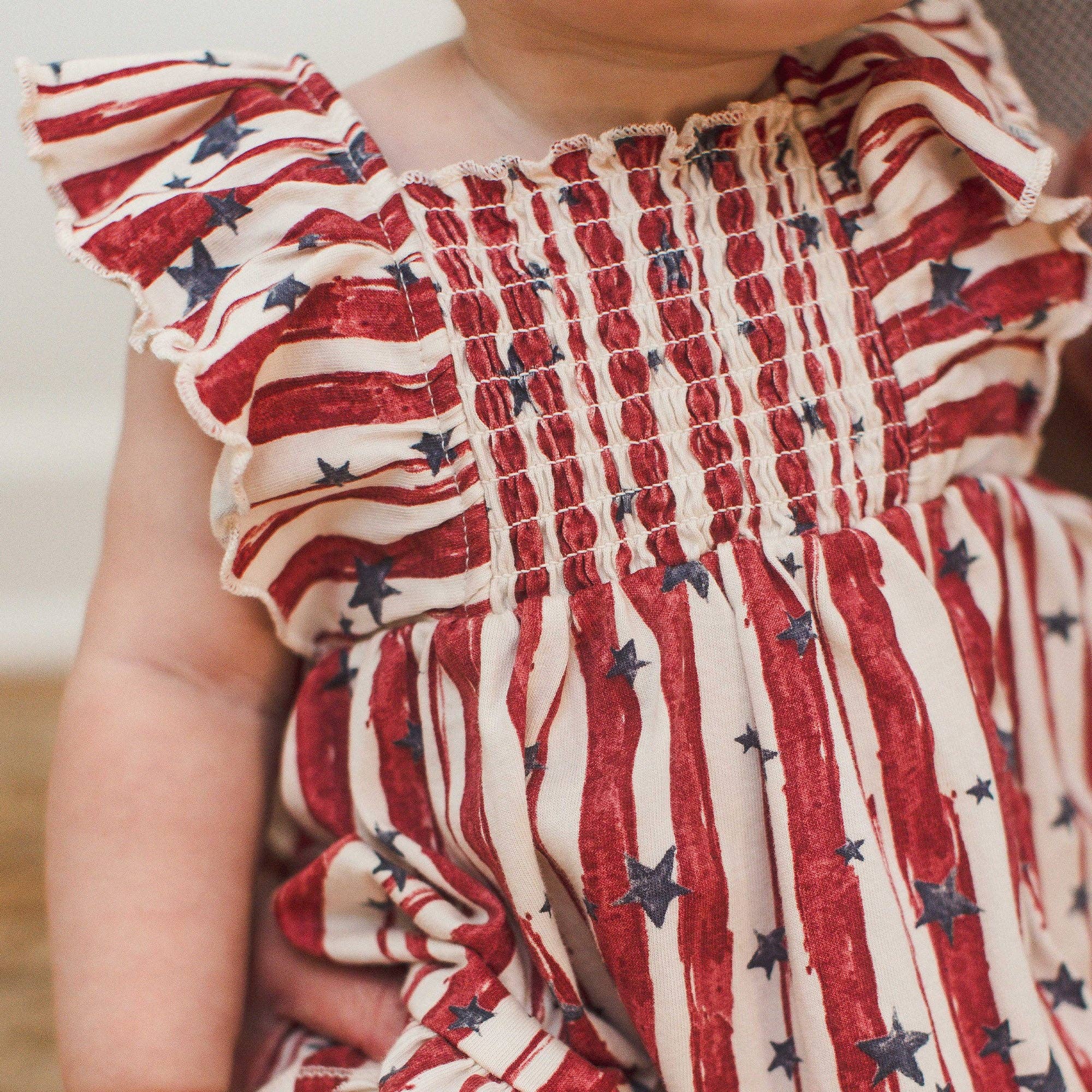 Stars & Stripes Organic Cotton Dress | Red