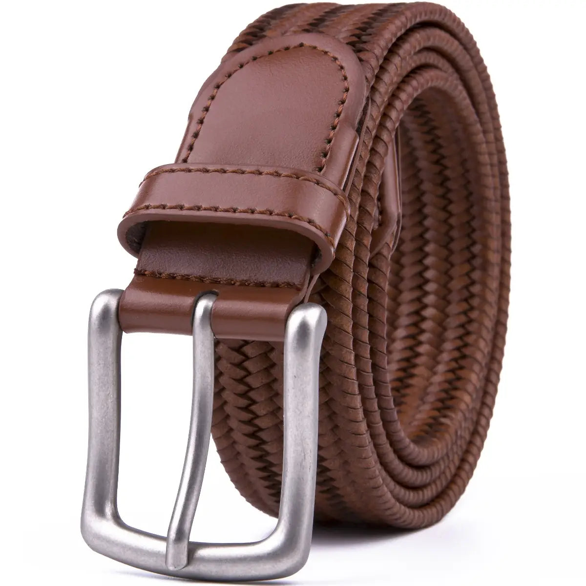 Leather Braided Bet | Cognac
