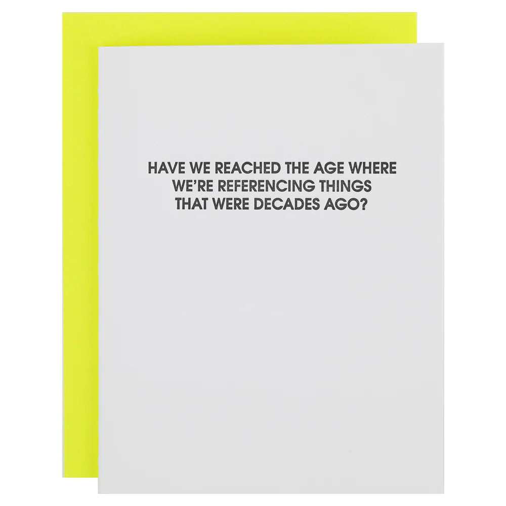 Referencing Decades Letterpress Card