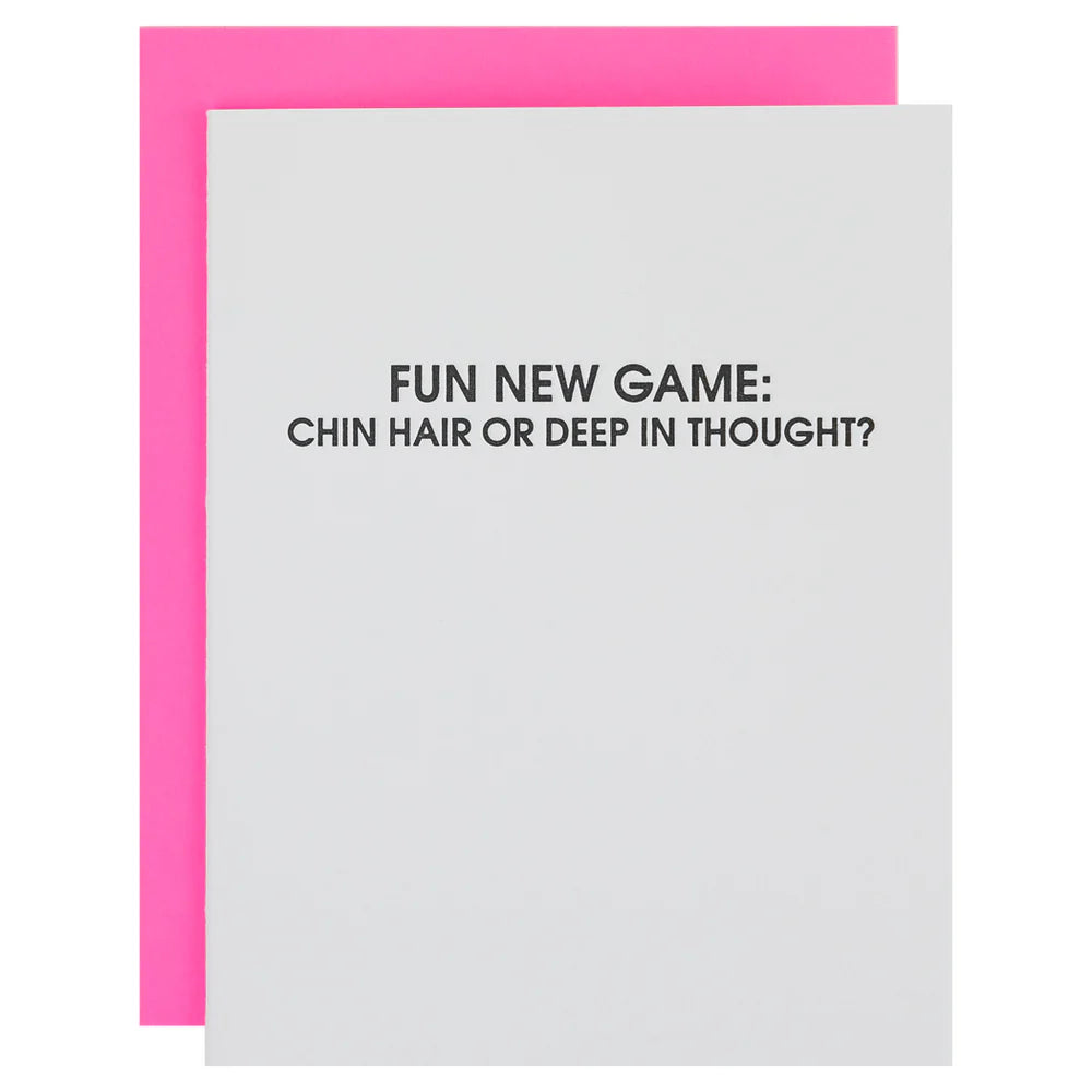 Chin Hair Or Deep Though Letterpress Card