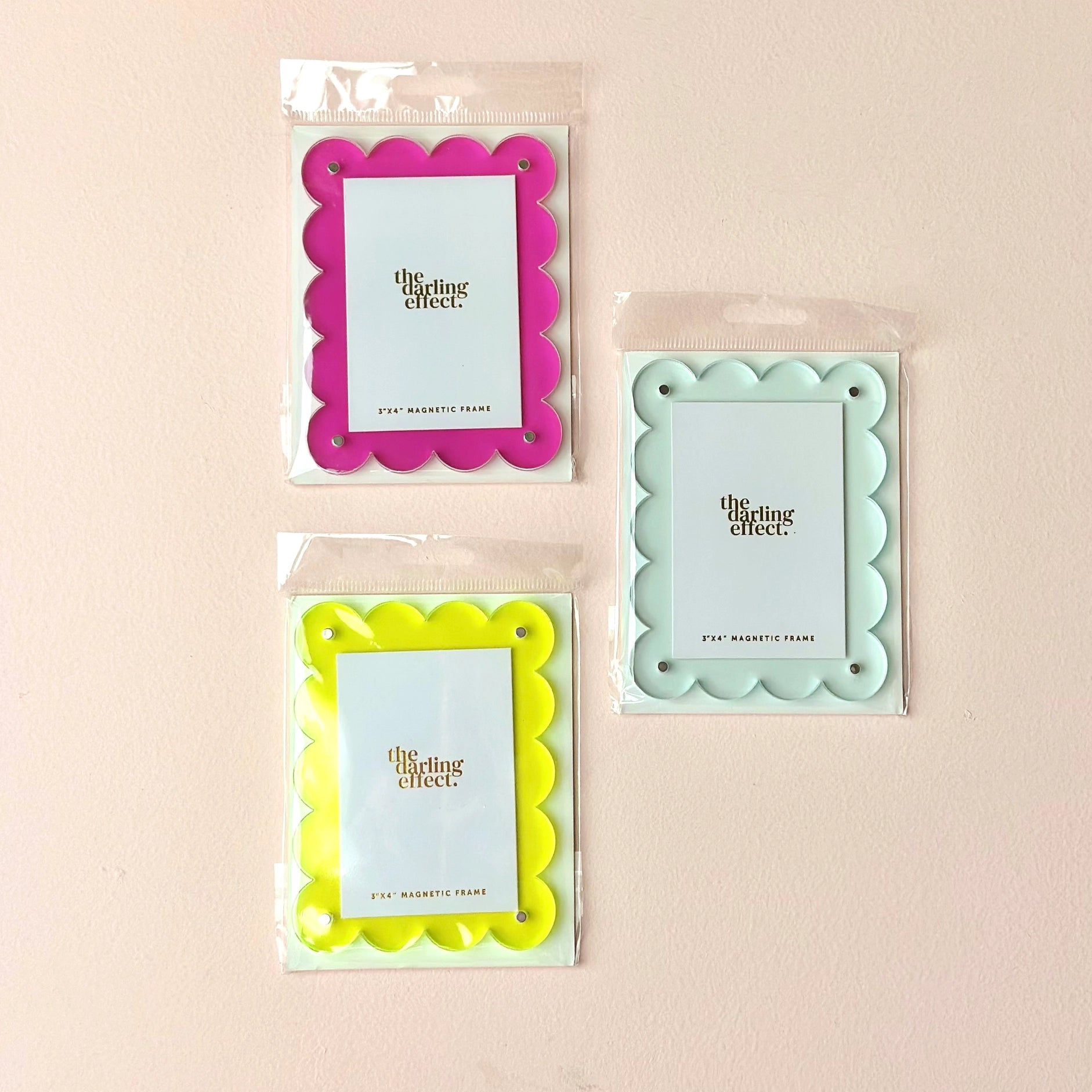Mini Acrylic Picture Frame Magnet | Neon Yellow