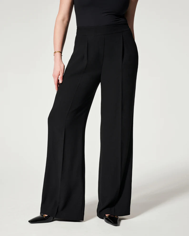 Spanx Crepe Pleated Trouser | Black
