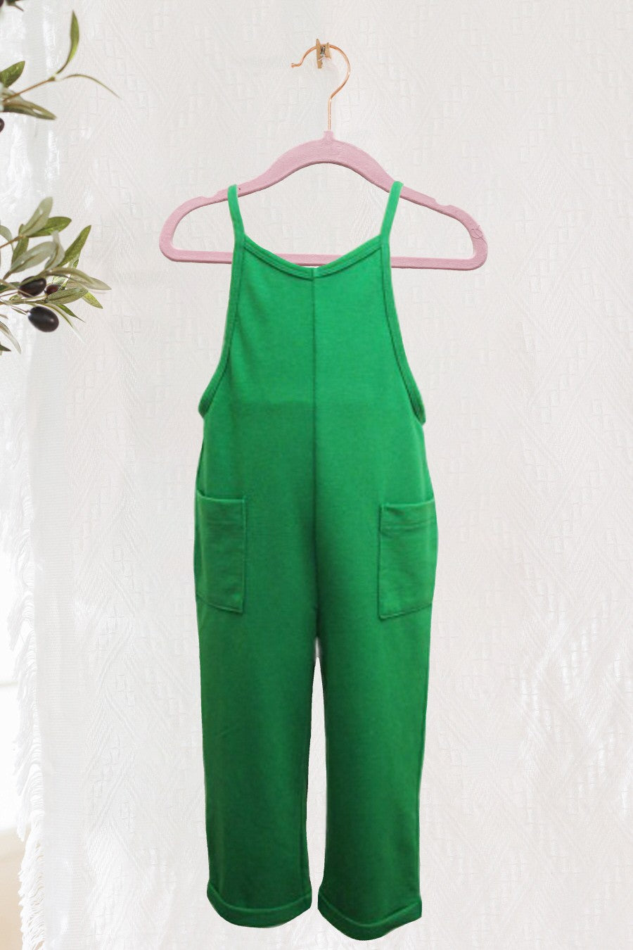 Girls' Oversized Knit Jumpsuit | Washed Green
