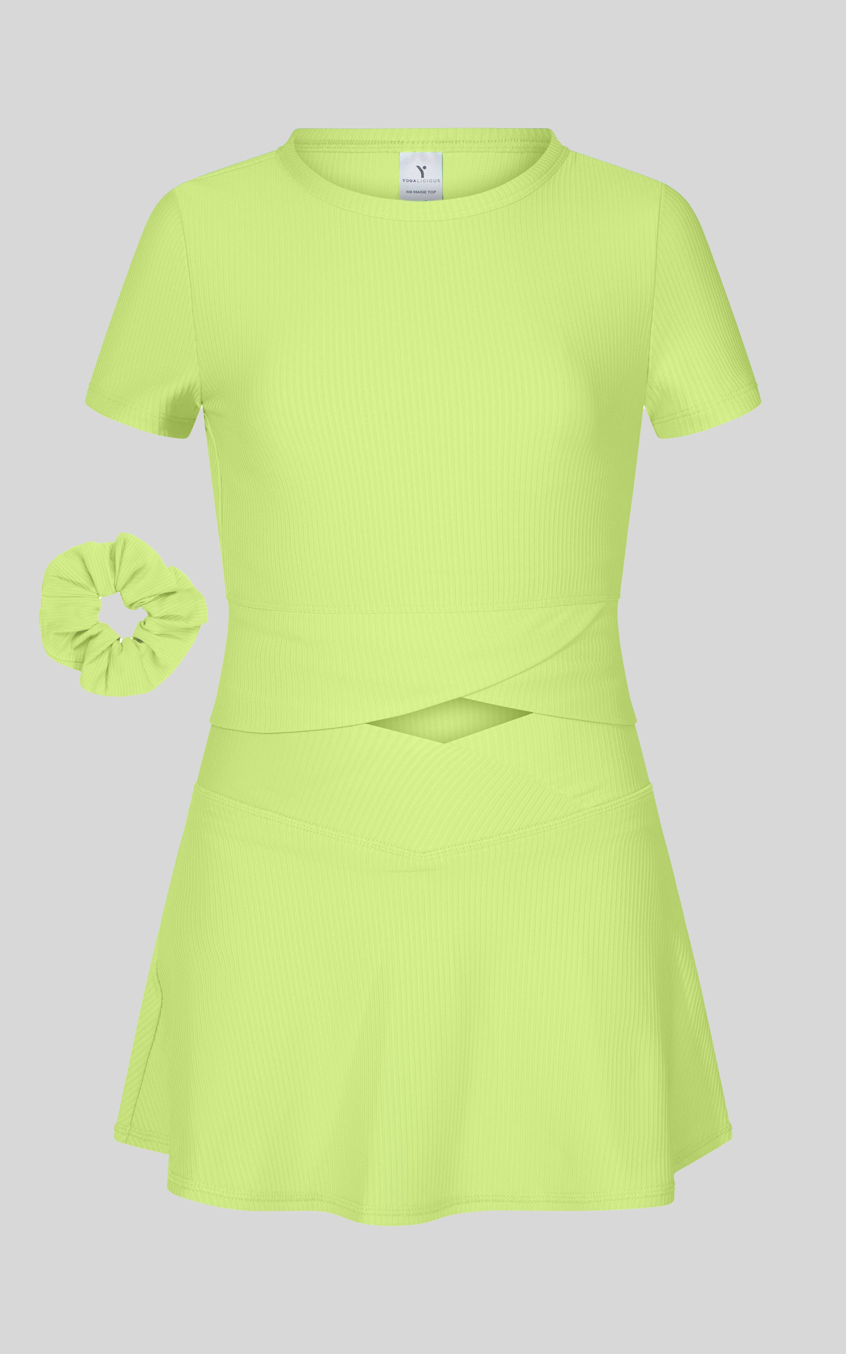 Little Girl Rib Marie Crossover Top and Skort Set | Oceantide