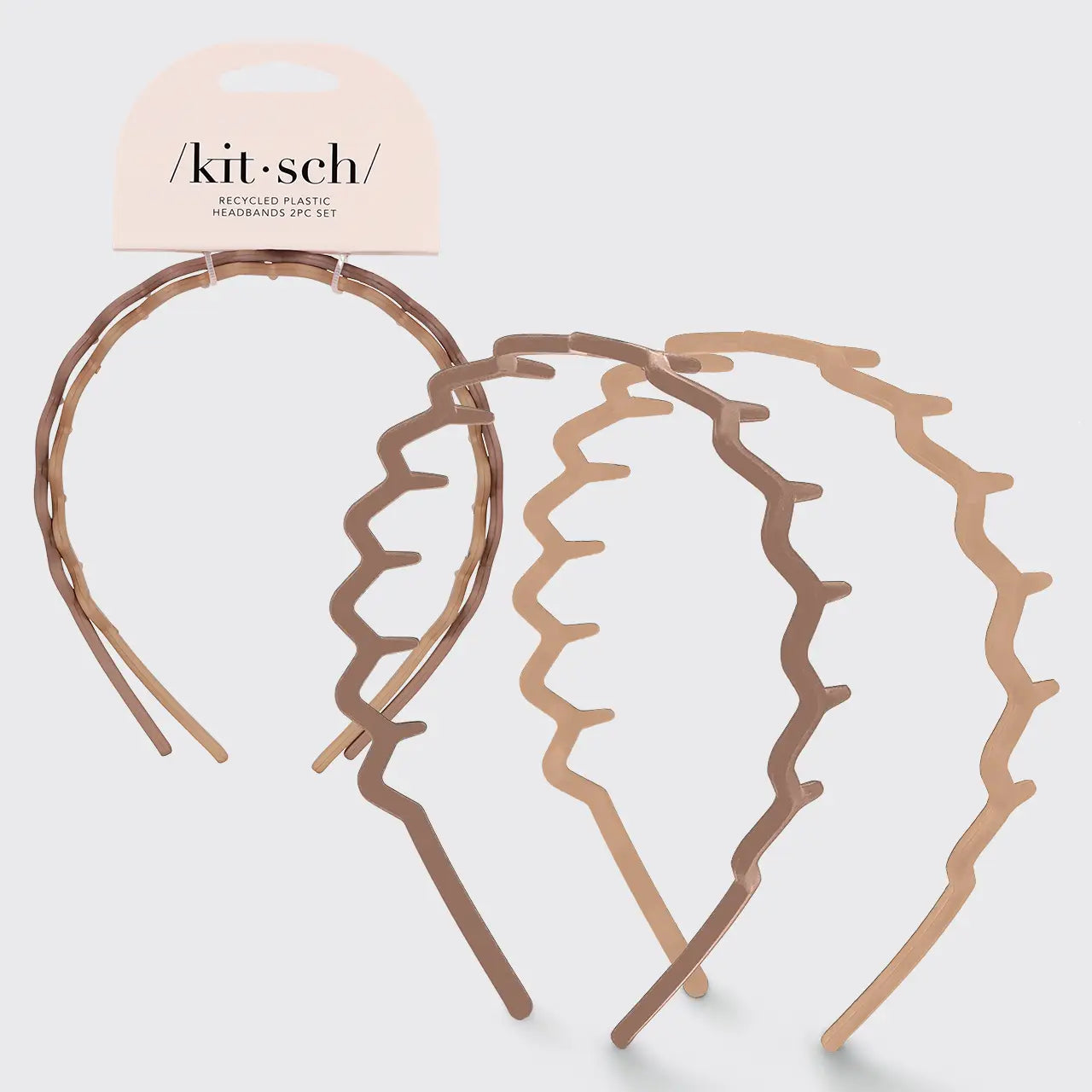 Plastic Zig Zag Headband 2 pc | Neutral