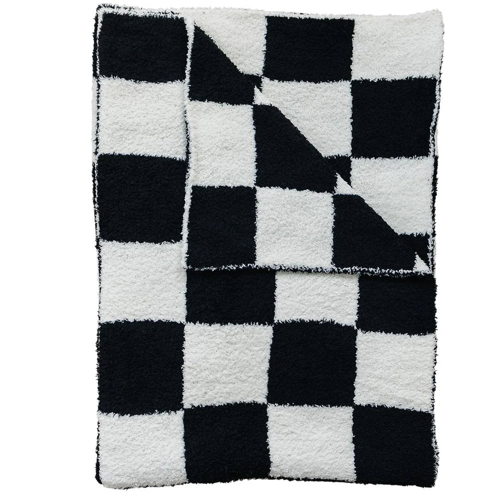 
                      
                        Black Checkered Plush Blanket | Baby
                      
                    