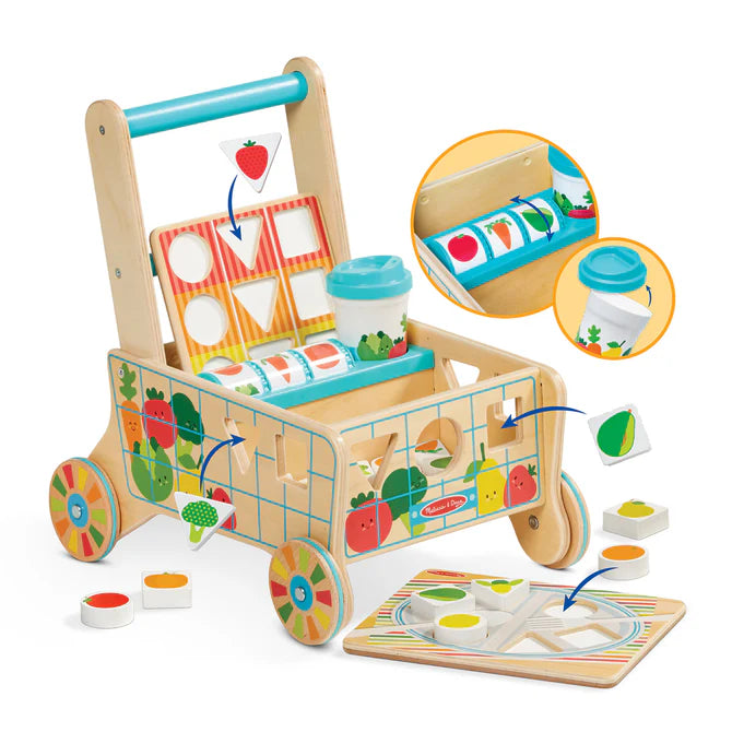 Wooden Shape Sorting Grocery Cart