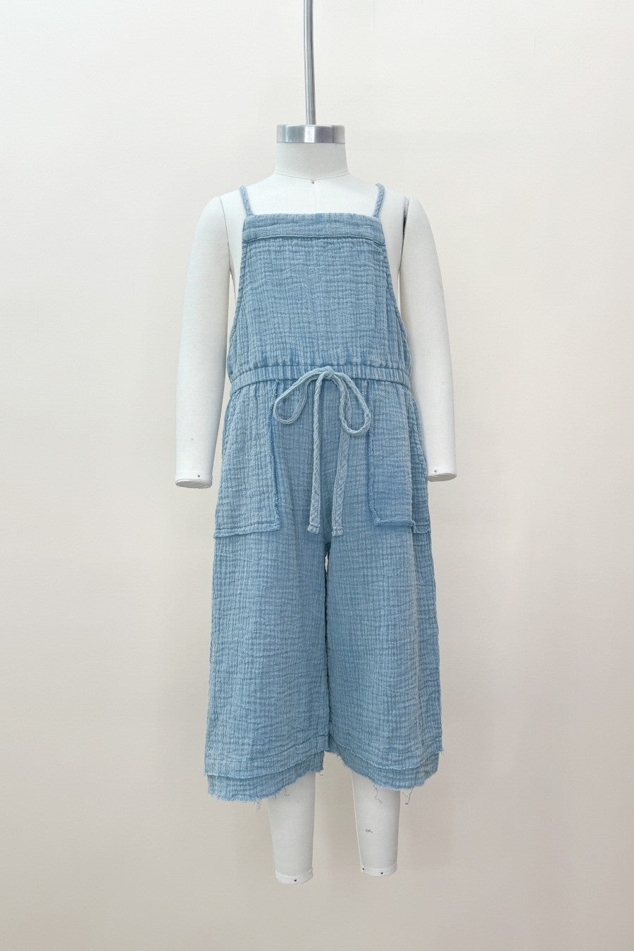 Girls' Cotton Gauze Jumpsuit | Washed Blue