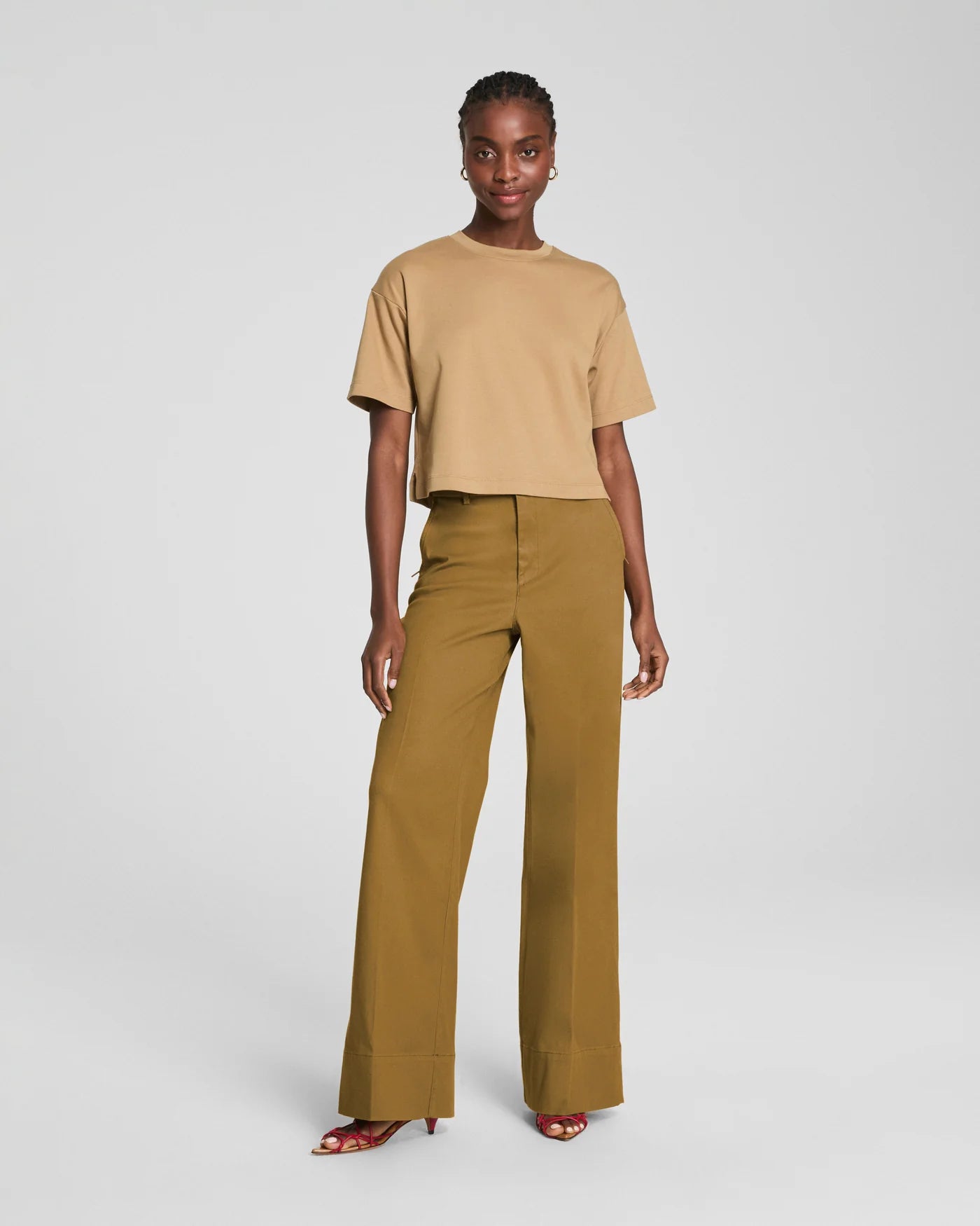 Spanxsupersmooth Stretch Twill Cropped Wide Leg Pant | Flax – The Spanxsupersmooth Stretch Twill Cropped Wide Leg Pant | Flax – The