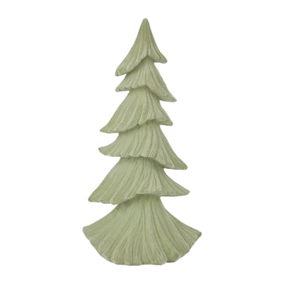 25PXF943 Tall Velvet Green Layered Resin Tree