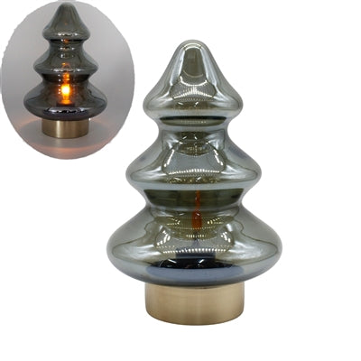 26GXS086 Lighted Green Glass Tree